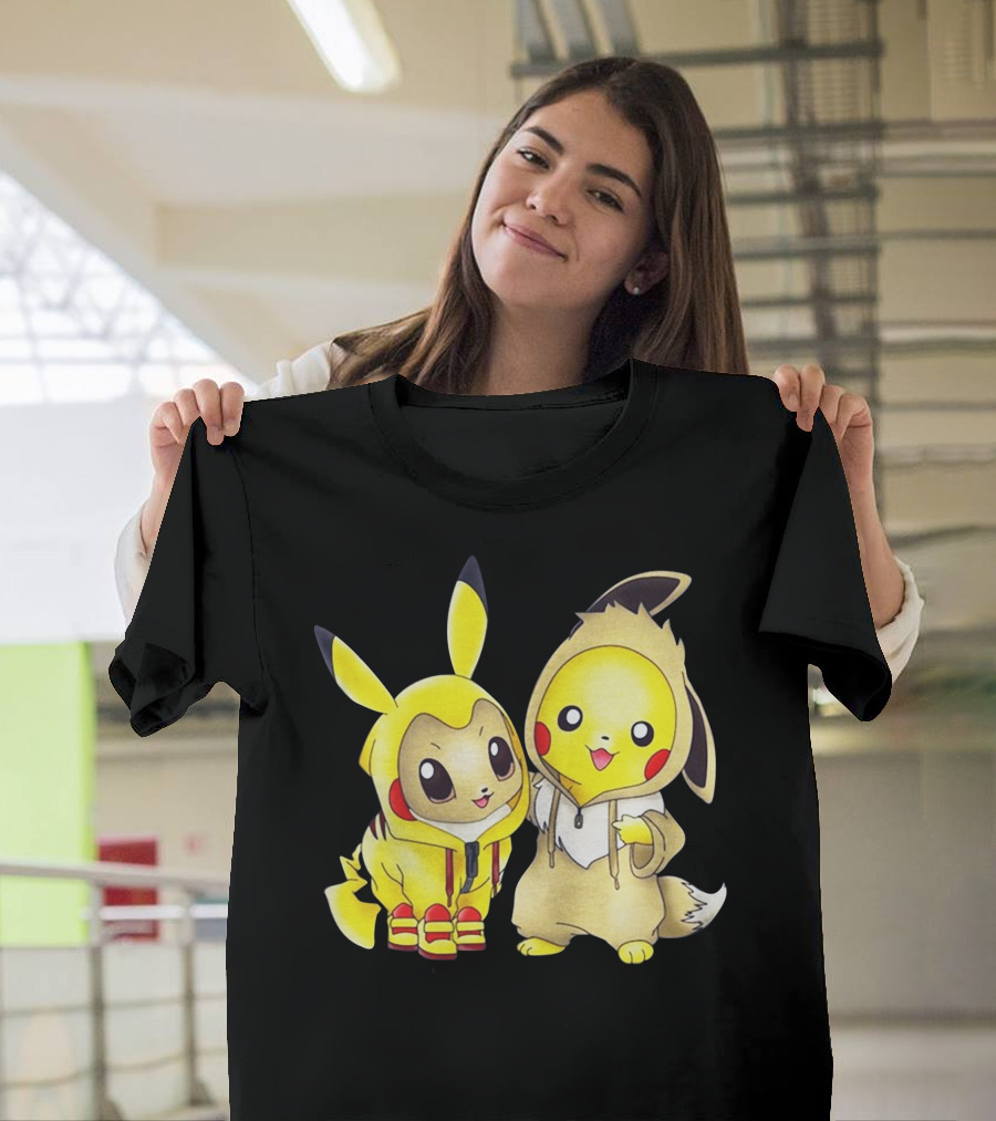 Pikachu And Eevee Cosplay Hoodie Only Today T-Shirt