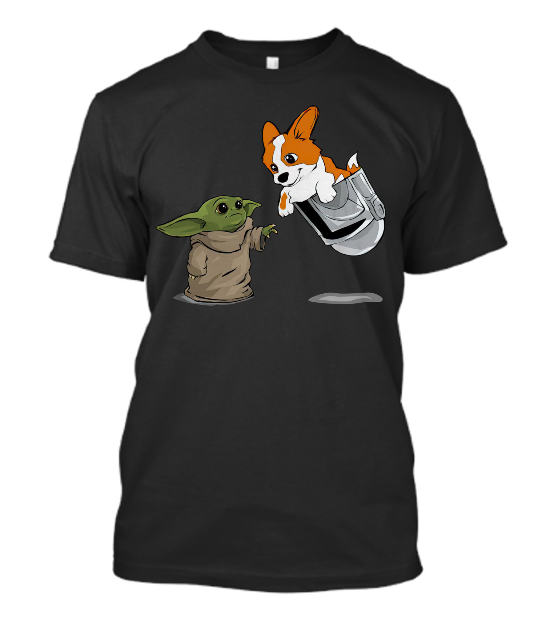 Cute Corgi With Baby Alien Companion T-Shirt