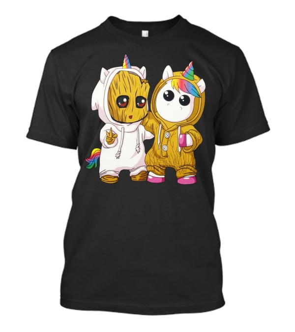 Only Today Cute Unicorn And Wood Creature Friendship T-Shirt