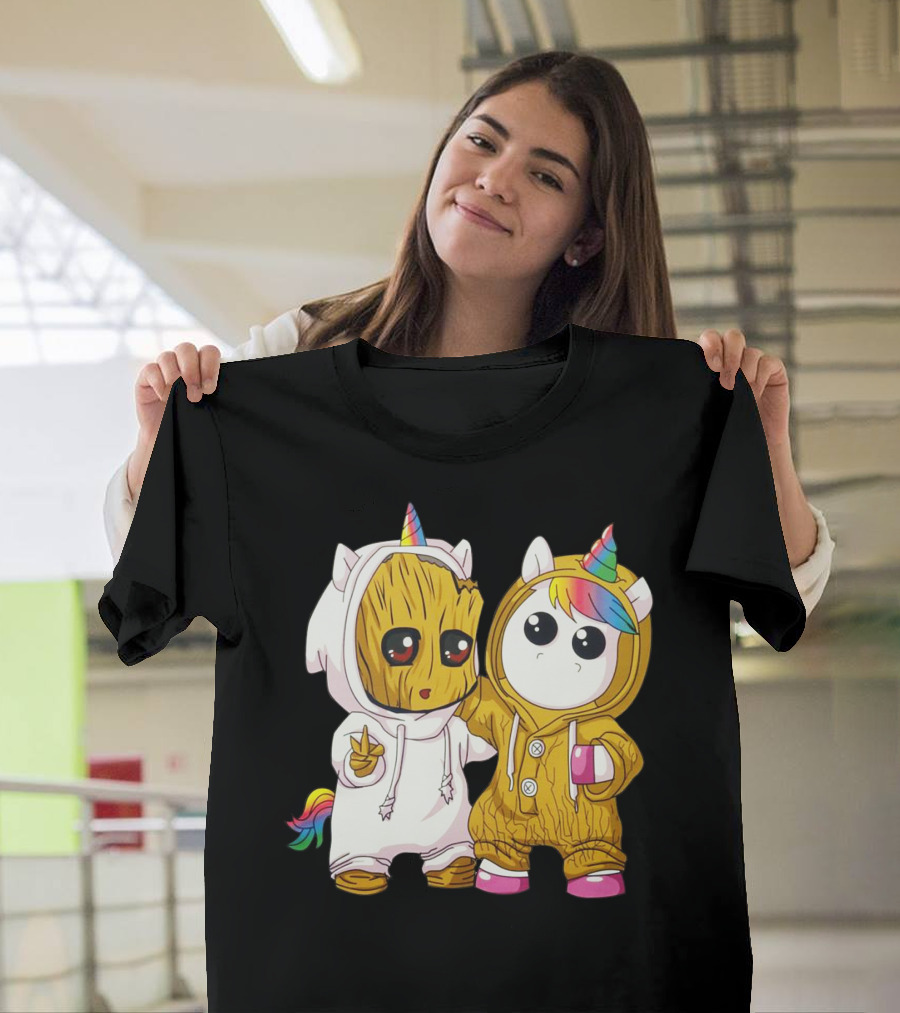 Only Today Cute Unicorn And Wood Creature Friendship T-Shirt