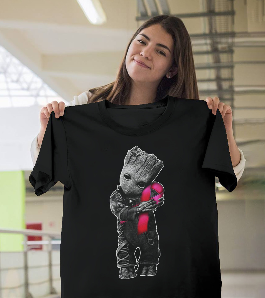 Groot Pink Ribbon Awareness T-Shirt