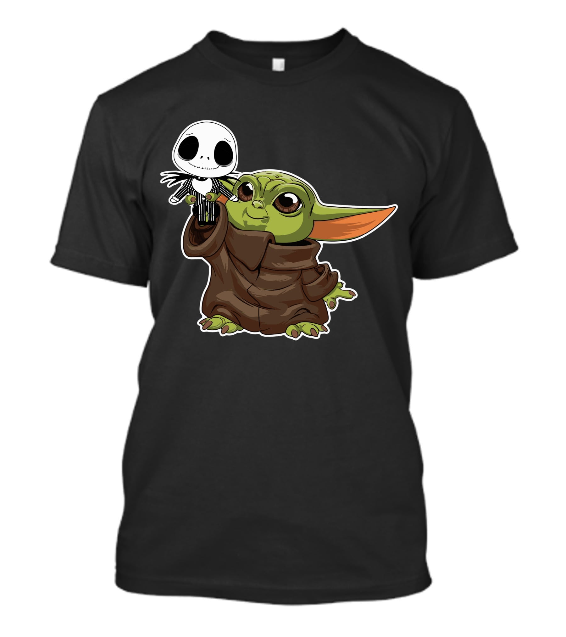 Baby Yoda Holding Jack Skellington T-Shirt
