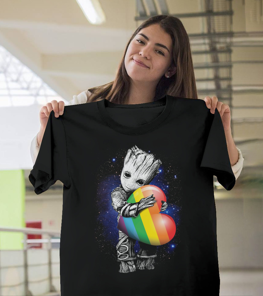 Rainbow Heart Galaxy Cute Tree Character T-Shirt