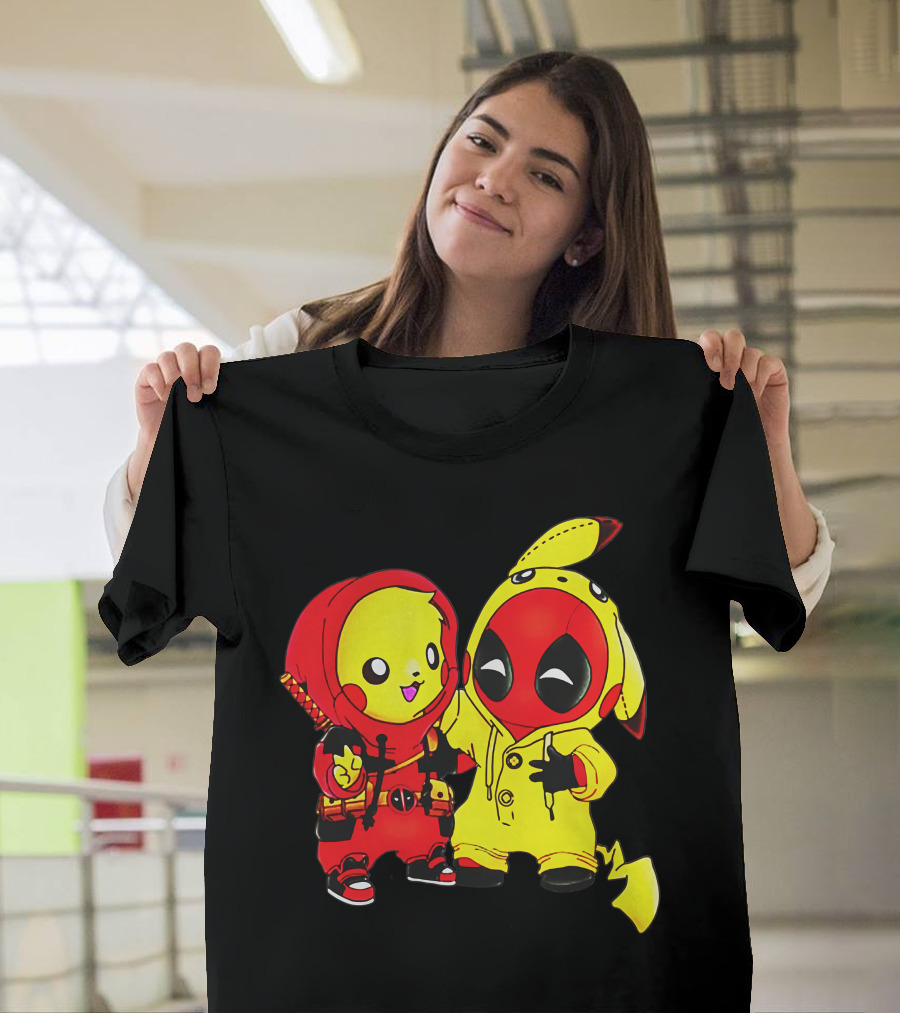 Pikachu Dressed as Deadpool and Deadpool Dressed as Pikachu T-Shirt