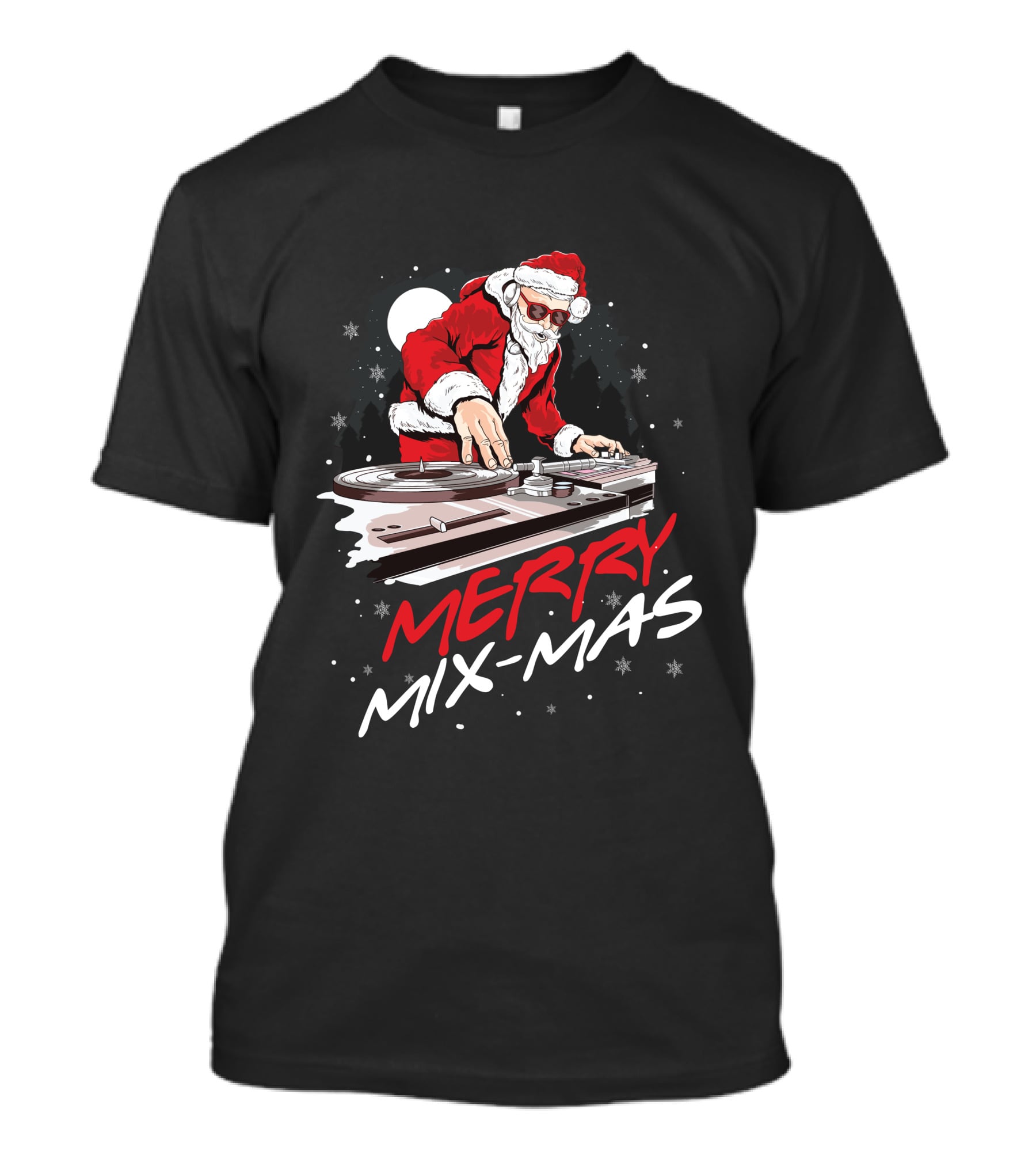 Merry Mix Mas Santa DJ Mixing Christmas Music T-Shirt