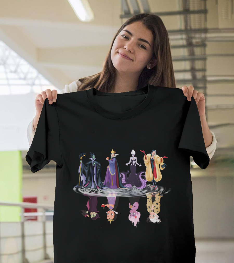 Witchs ZN384 Evil Queen Maleficent Ursula Cruella De Vil Reflections T-Shirt