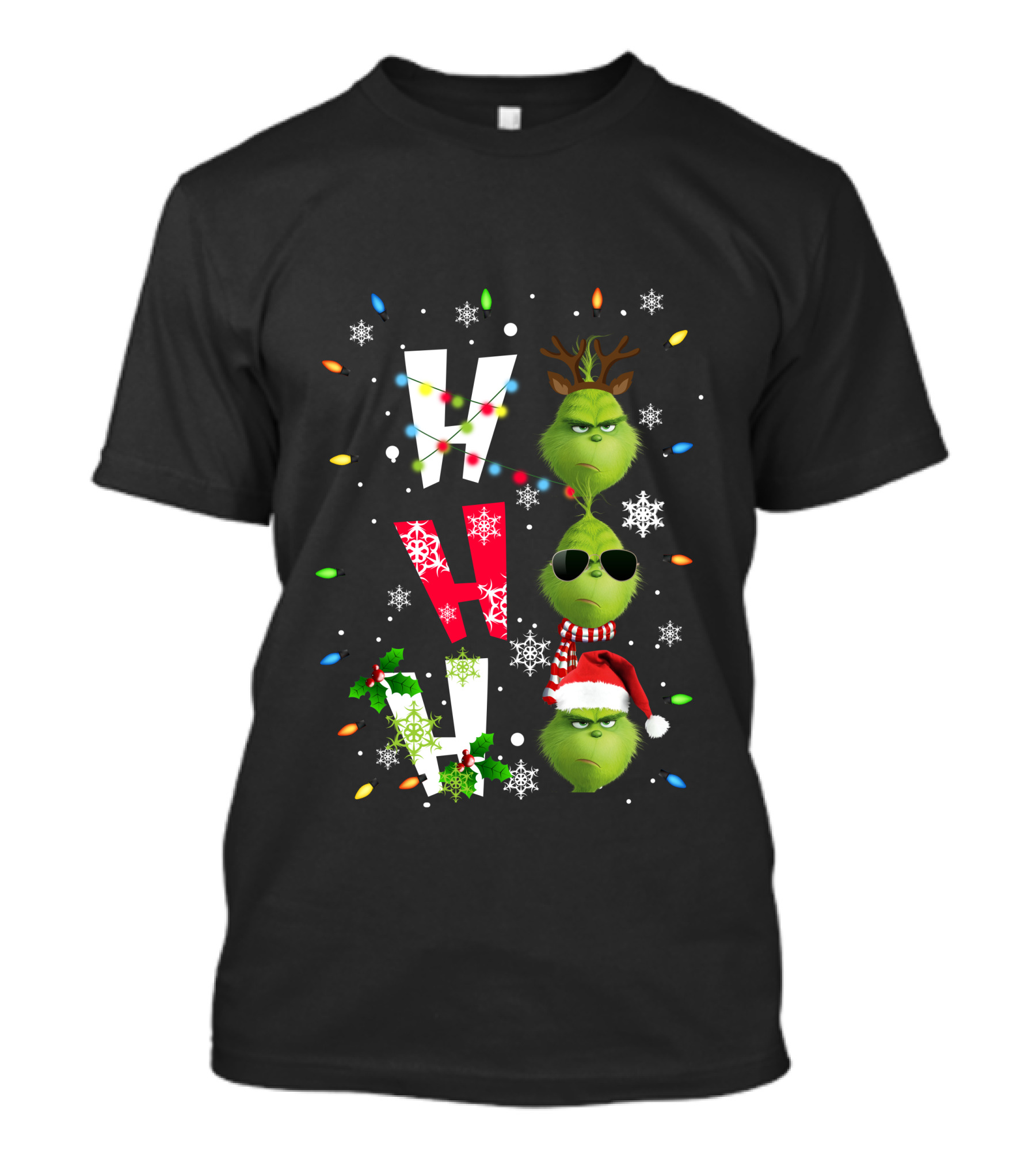 Grinch WHOVILLE Christmas Lights And Snowflakes ZN858 T-Shirt