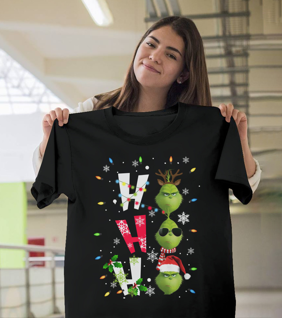 Grinch WHOVILLE Christmas Lights And Snowflakes ZN858 T-Shirt