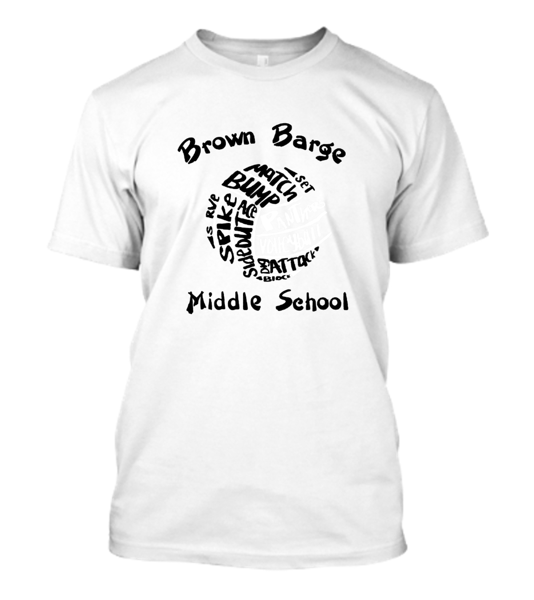 Brown Barge Middle School Panthers Volleyball Team Spirit T-Shirt
