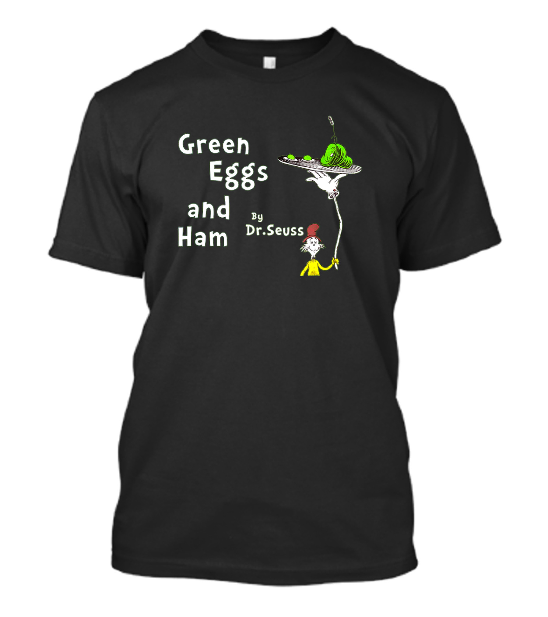 Dr Seuss Classic Green Eggs And Ham With Character Holding Platter T-Shirt