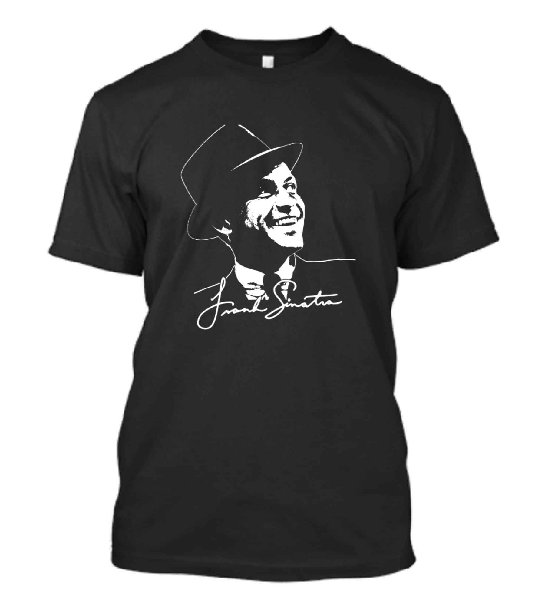 Frank Sinatra Signature Classic Black And White Fedora T-Shirt