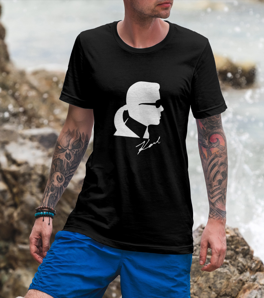 Karl Lagerfeld Silhouette Profile Signature T-Shirt