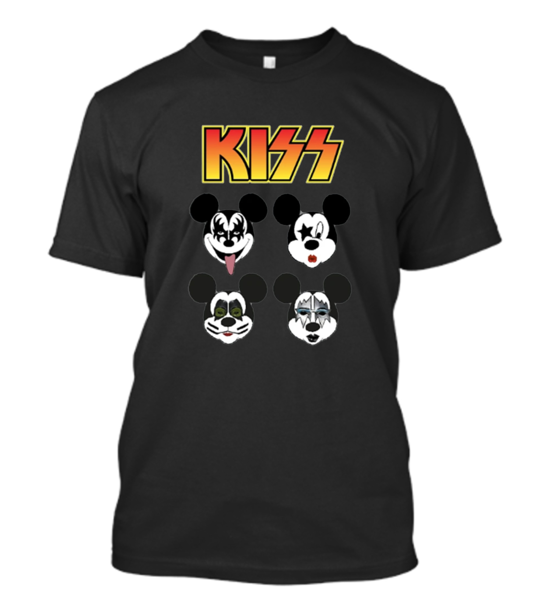 Kiss Mickey Mouse Parody With Iconic Rock Band Makeup Styles T-Shirt