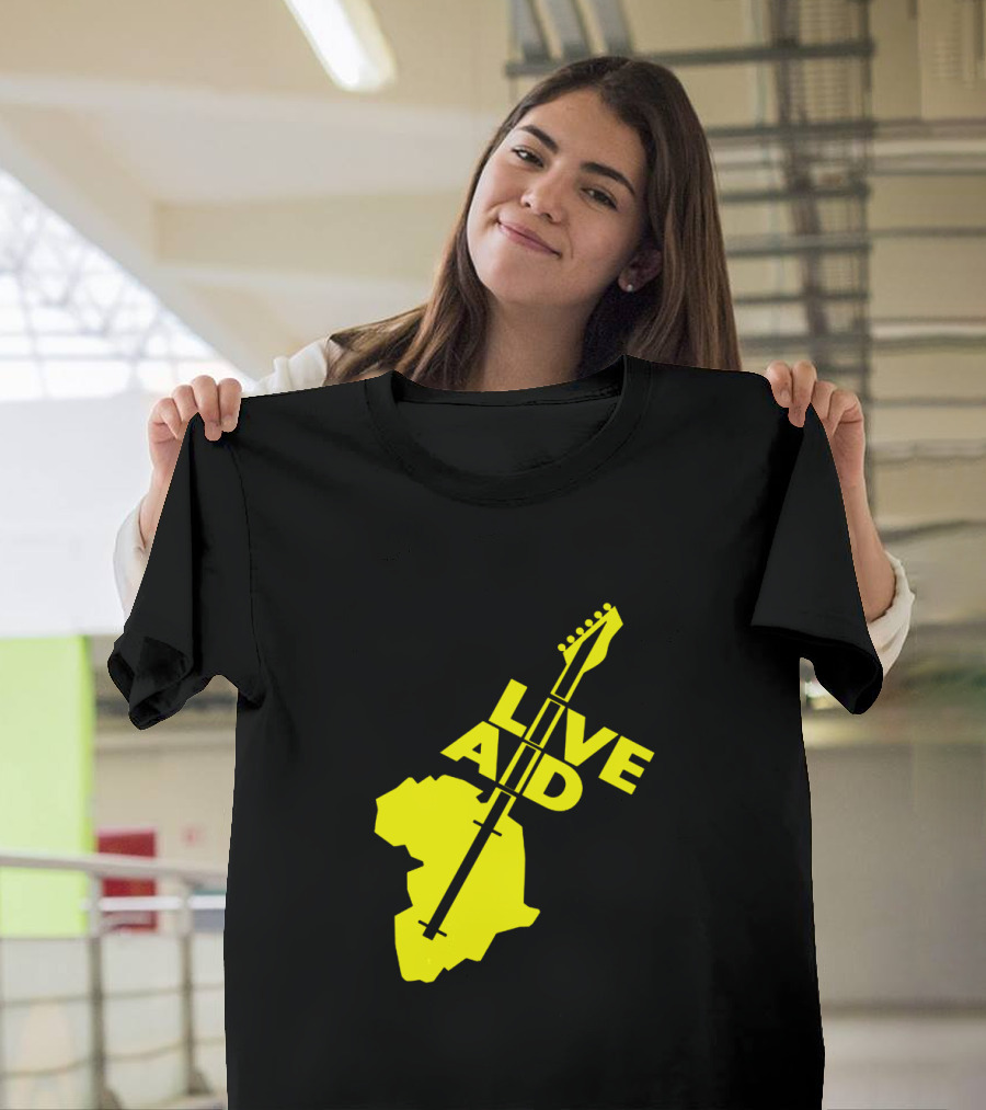 Live Aid 1985 Africa Guitar Logo Music Festival T-Shirt