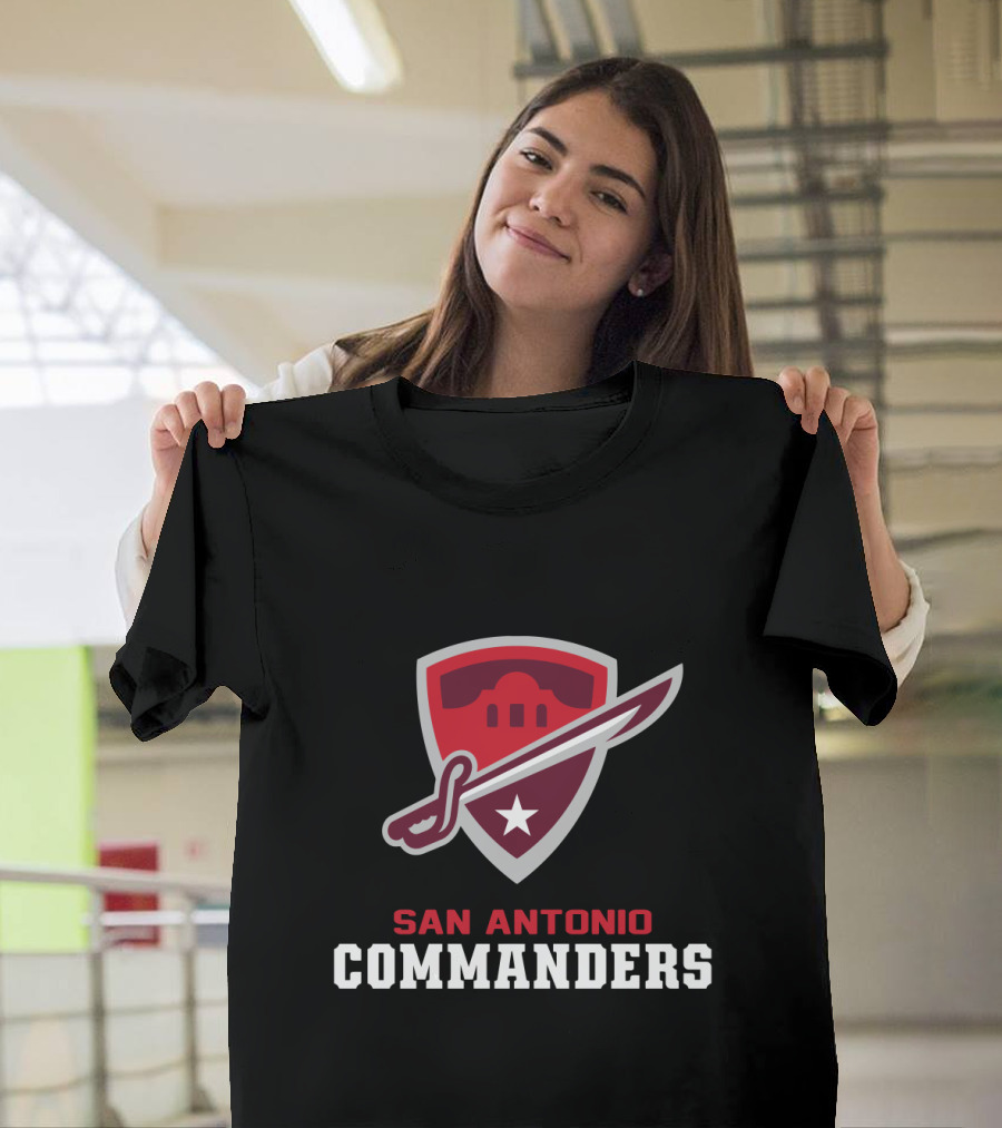 San Antonio Commanders Shield with Sword and Star T-Shirt