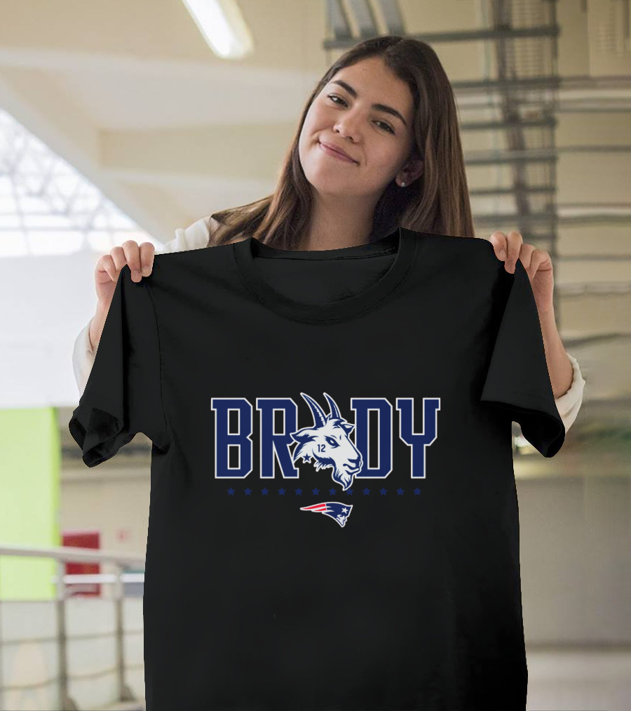 Brady 12 Goat New England Patriots T-Shirt