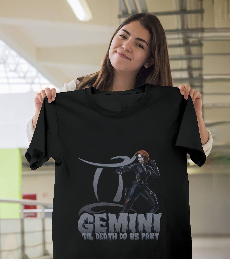 Gemini Til Death Do Us Part Marvel Black Widow T-Shirt