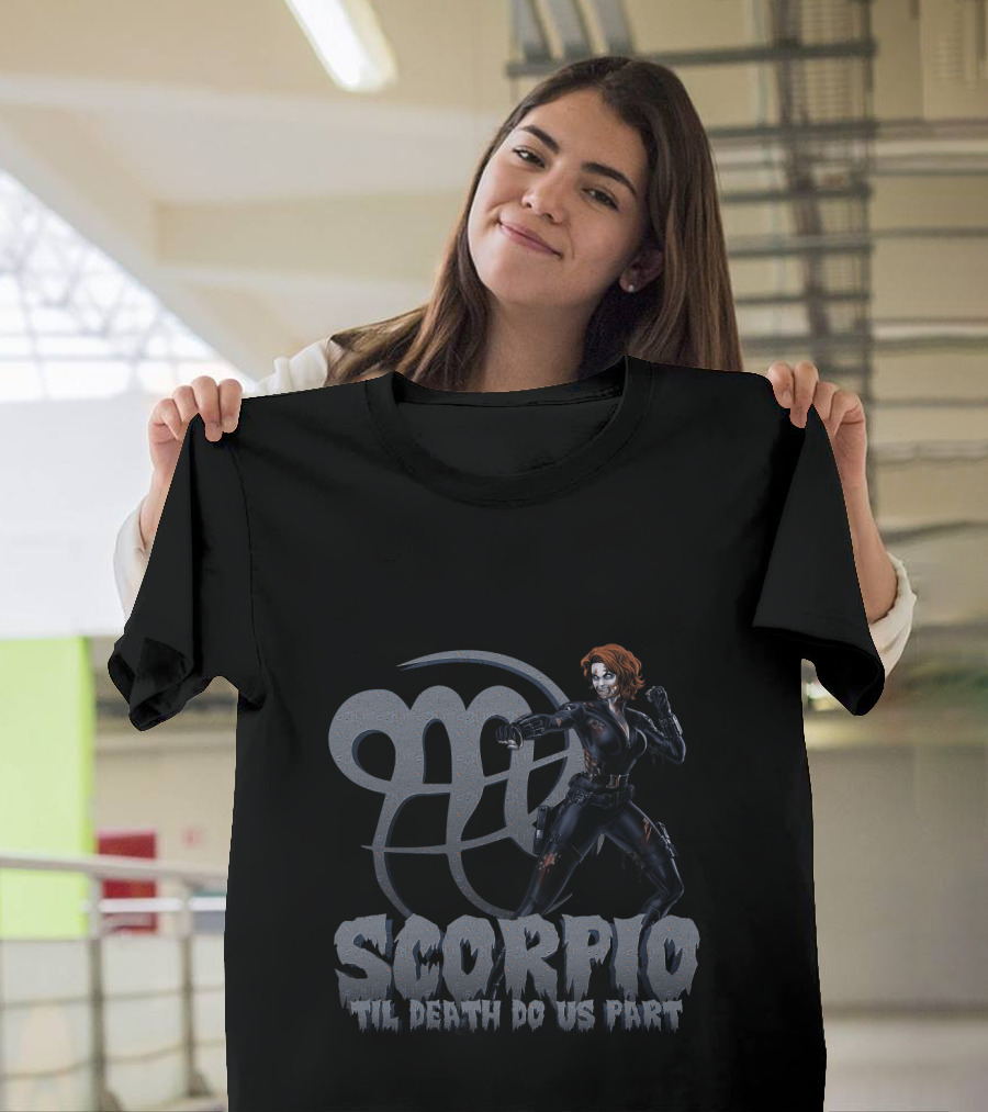 Scorpio Til Death Do Us Part Marvel Black Widow Fans T-Shirt