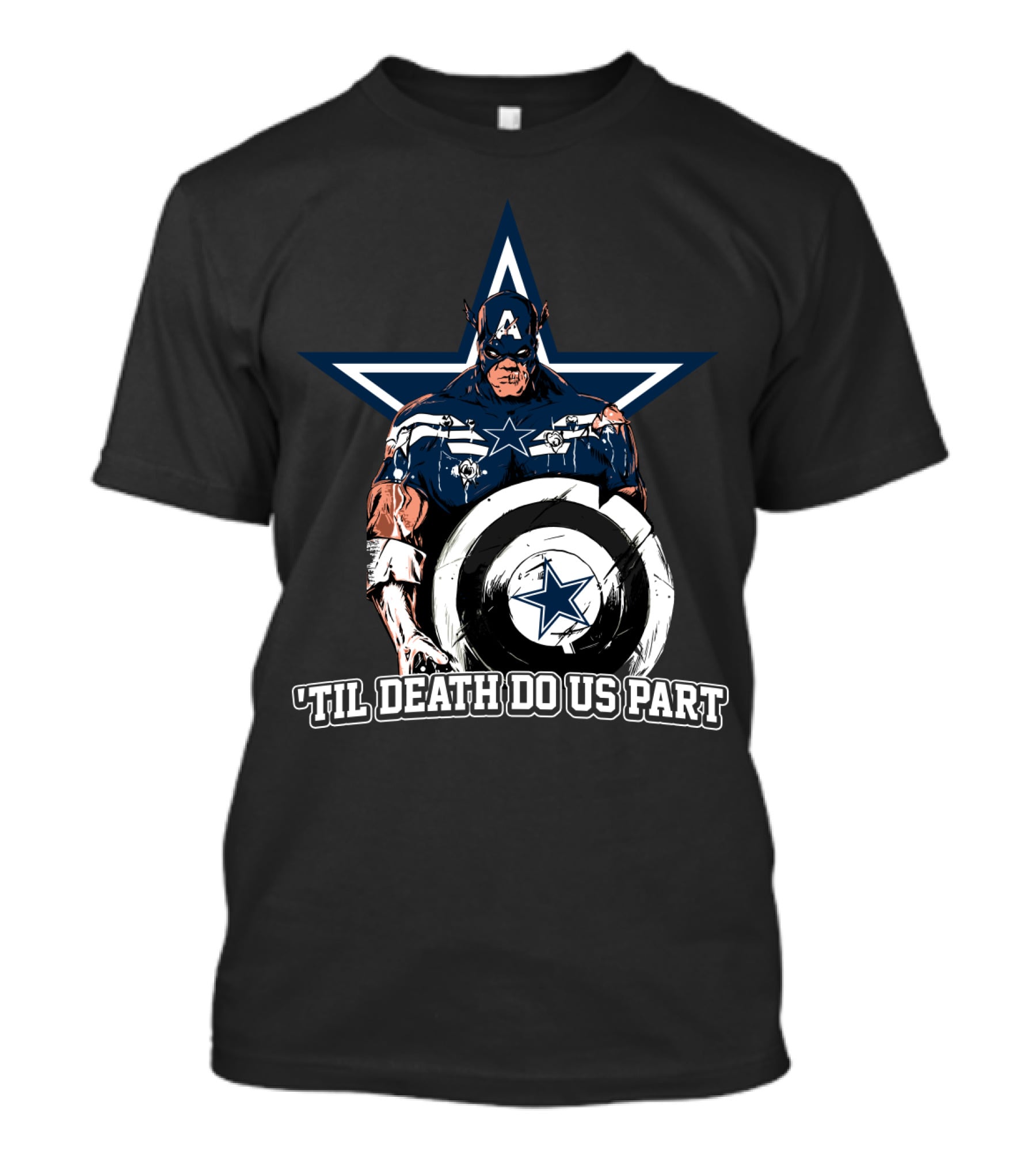Captain American Dallas Cowboys Nfl 'Til Death Do Us Part T-Shirt