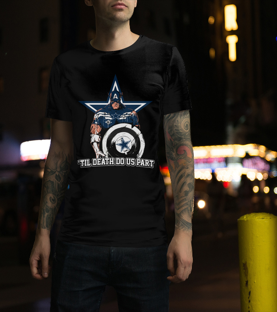Captain American Dallas Cowboys Nfl 'Til Death Do Us Part T-Shirt