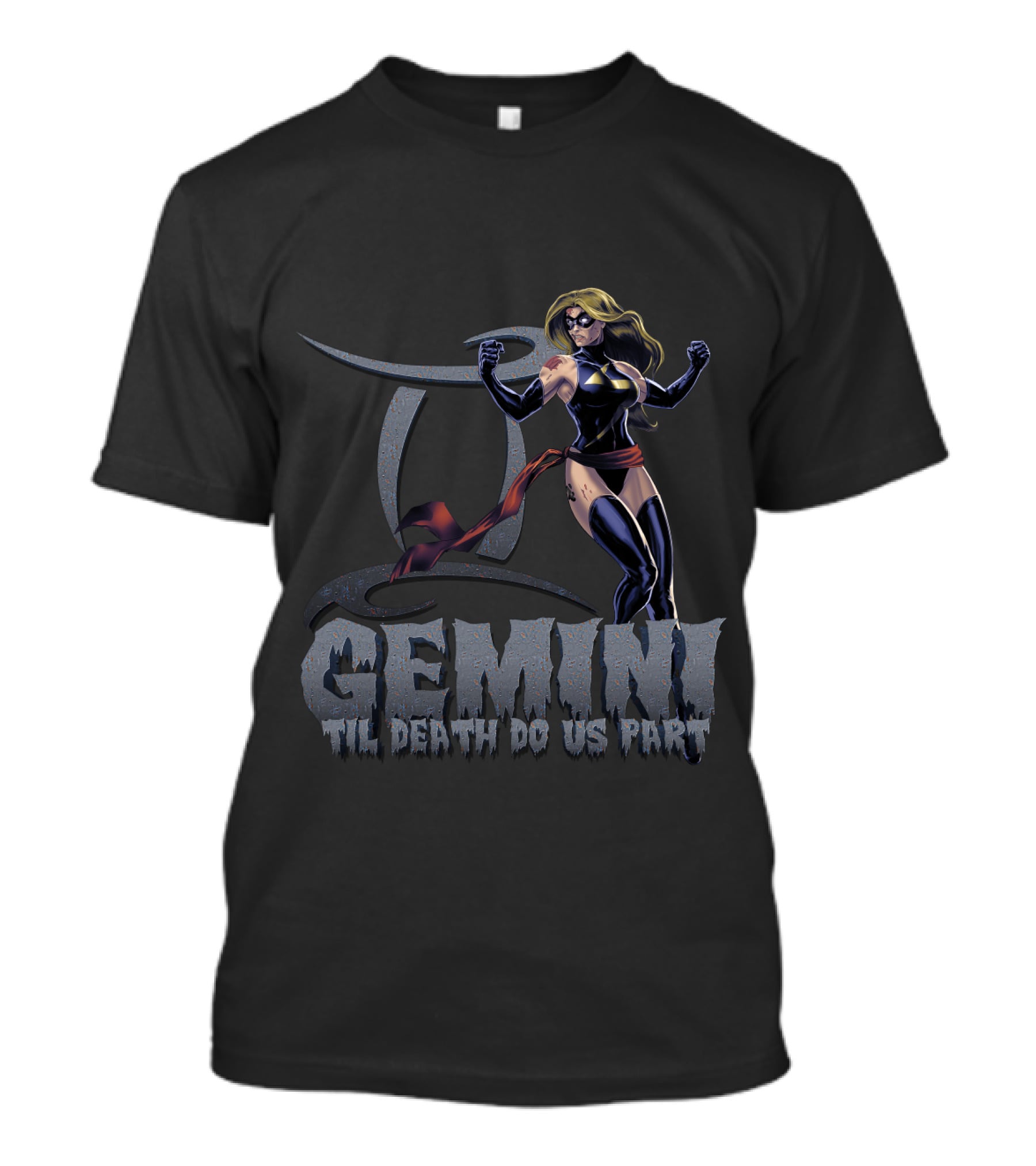 Gemini Til Death Do Us Part Captain Marvel Fans T-Shirt