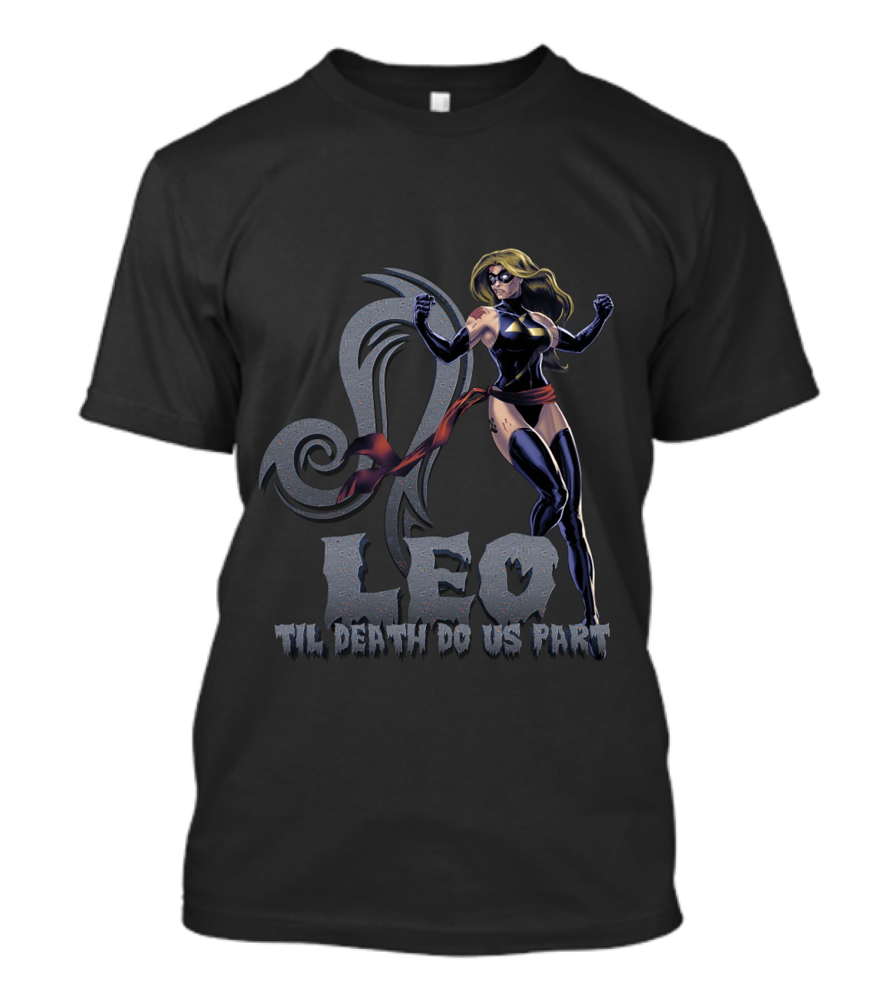 Leo Til Death Do Us Part Captain Marvel Style For Marvel Fans T-Shirt