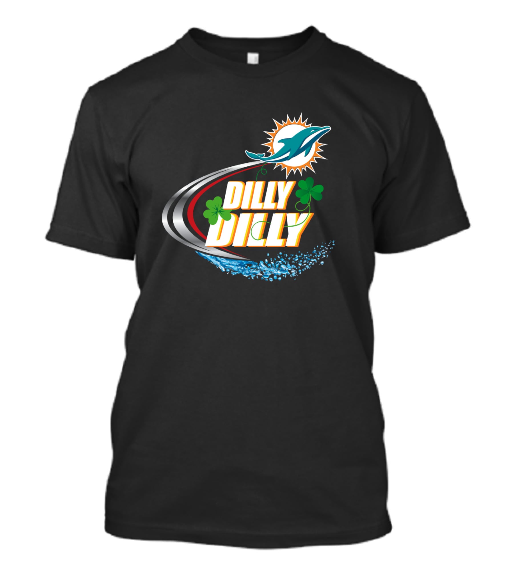 Dilly Dilly Miami Dolphins Logo With Clover And Splash T-Shirt