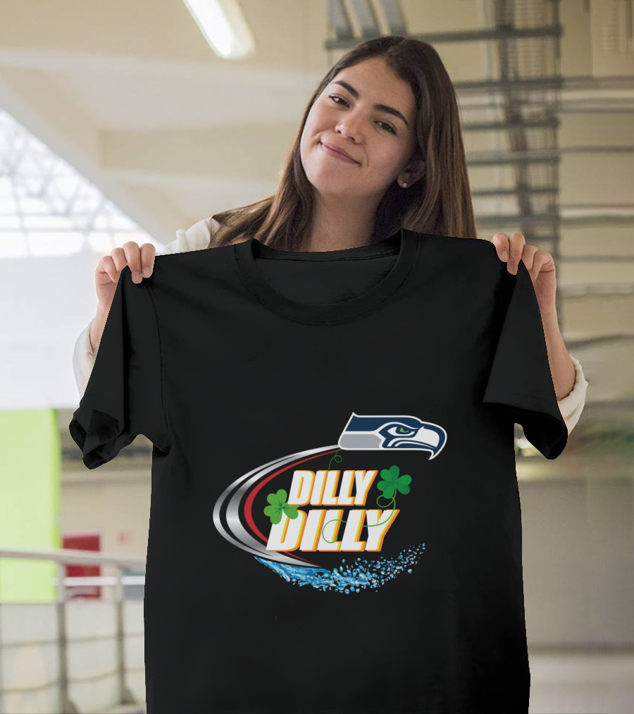 Dilly Dilly Seattle Seahawks Clover Splash T-Shirt