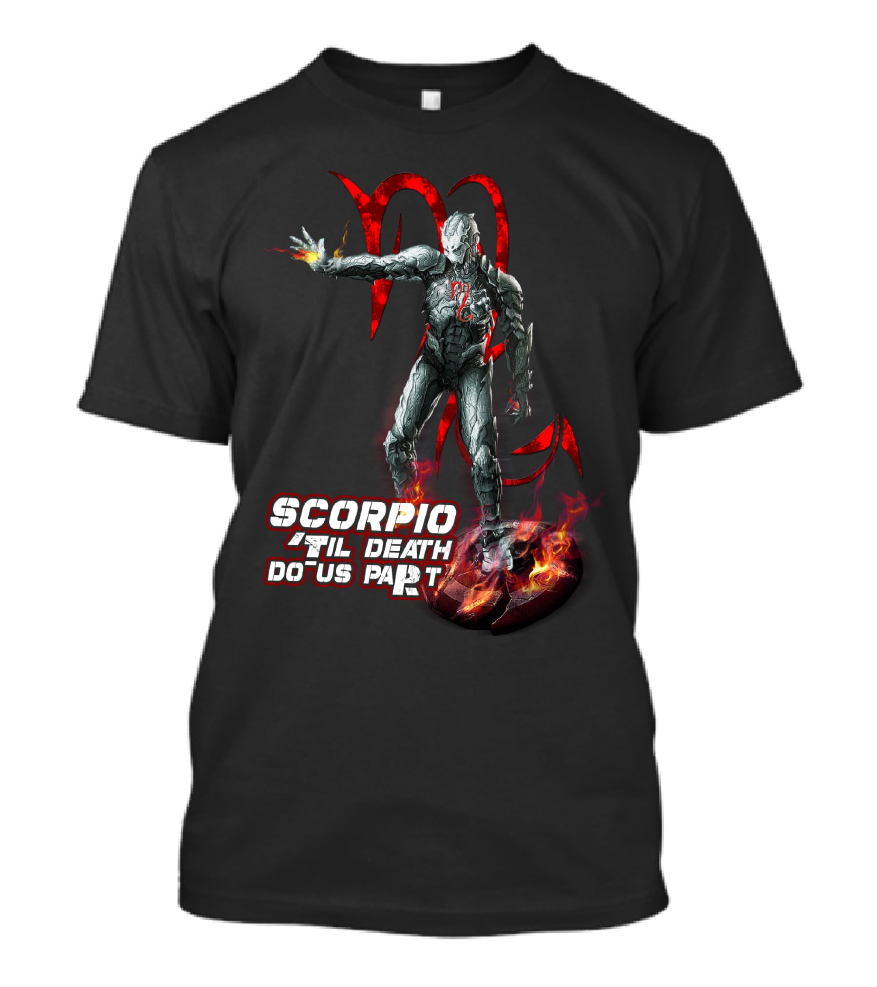 Scorpio Til Death Do Us Part With Fiery Hero T-Shirt