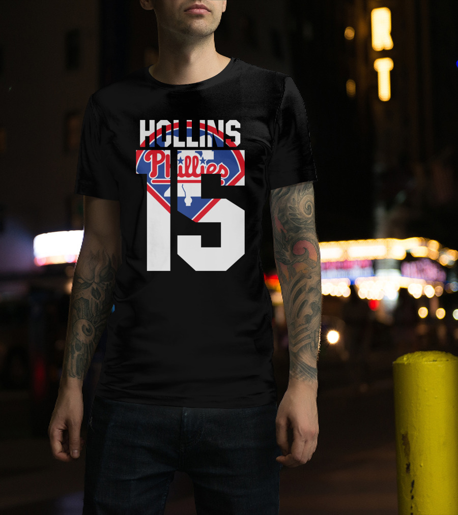 Hollins 15 Philadelphia Phillies 1993 Baseball Team T-Shirt