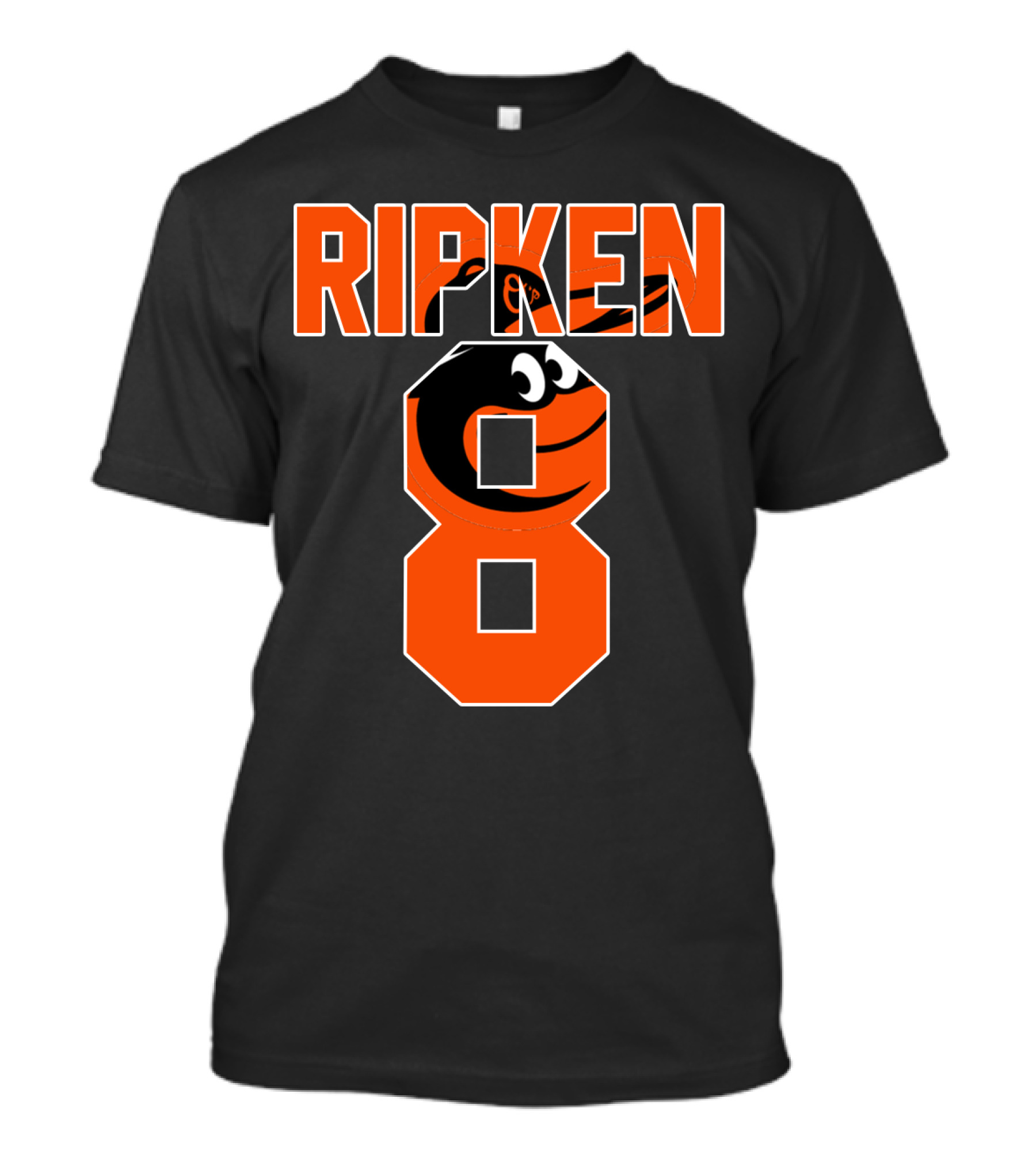 Ripken 8 Baltimore Orioles Cal Ripken Jr Majestic Baseball Number T-Shirt