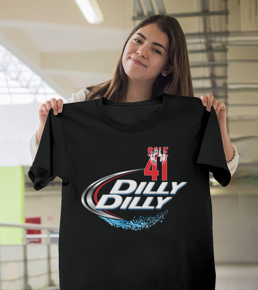 Sale 41 Boston Red Sox Chris Sale Dilly Dilly Majestic T-Shirt