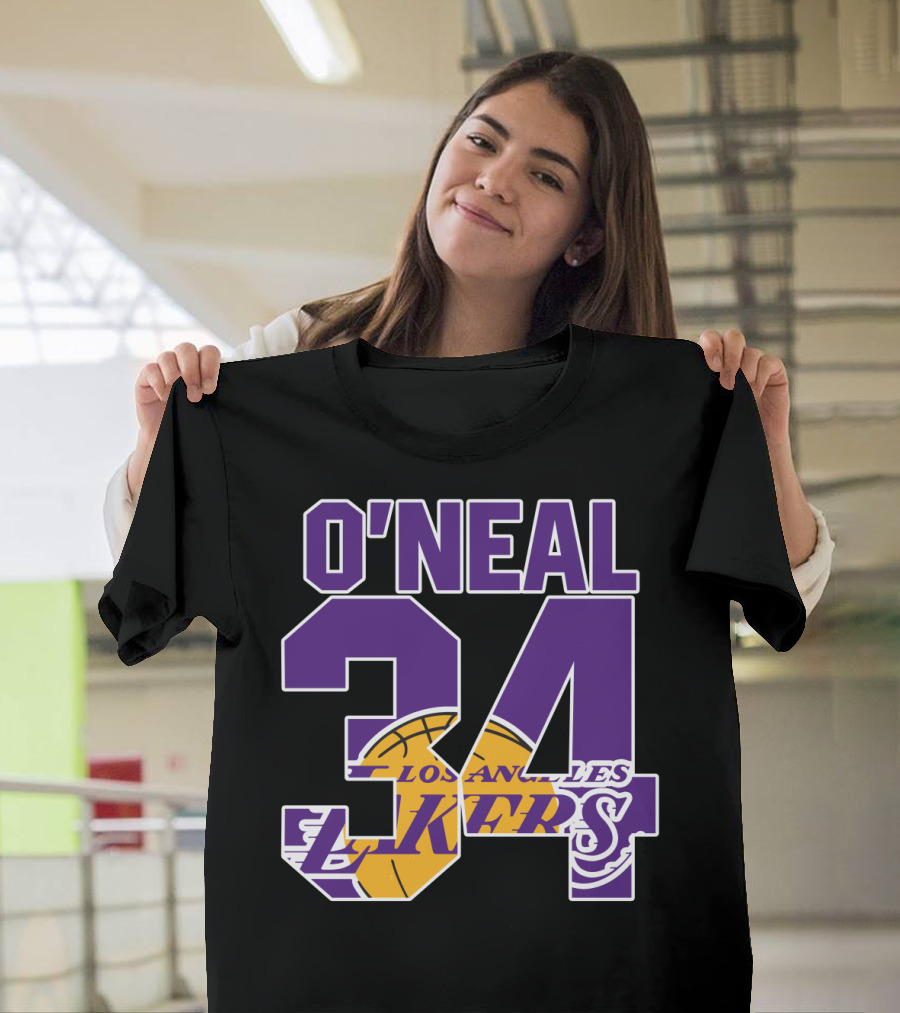 O'neal 34 Los Angeles Lakers Shaquille O'neal Basketball Legends T-Shirt