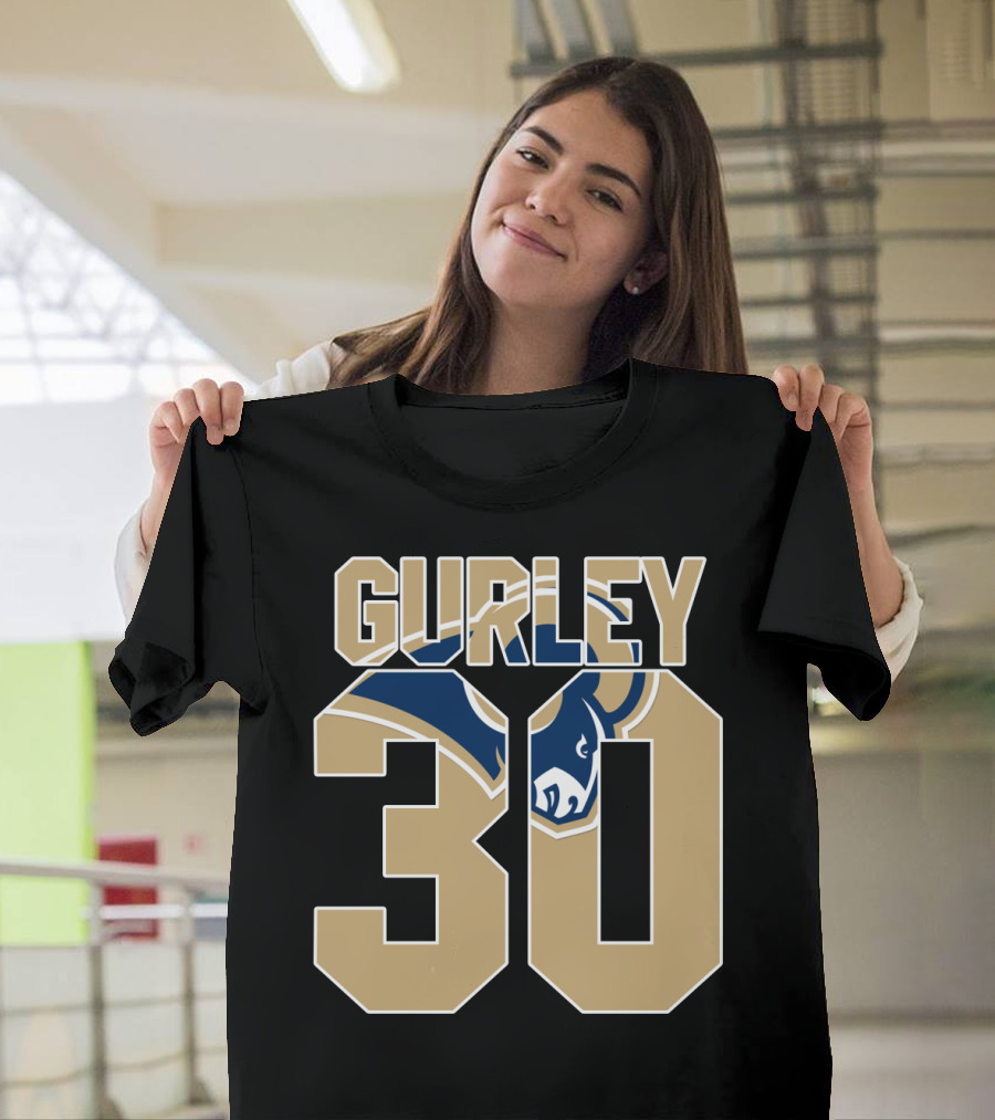 Gurley 30 Los Angeles Rams Logo Jersey T-Shirt