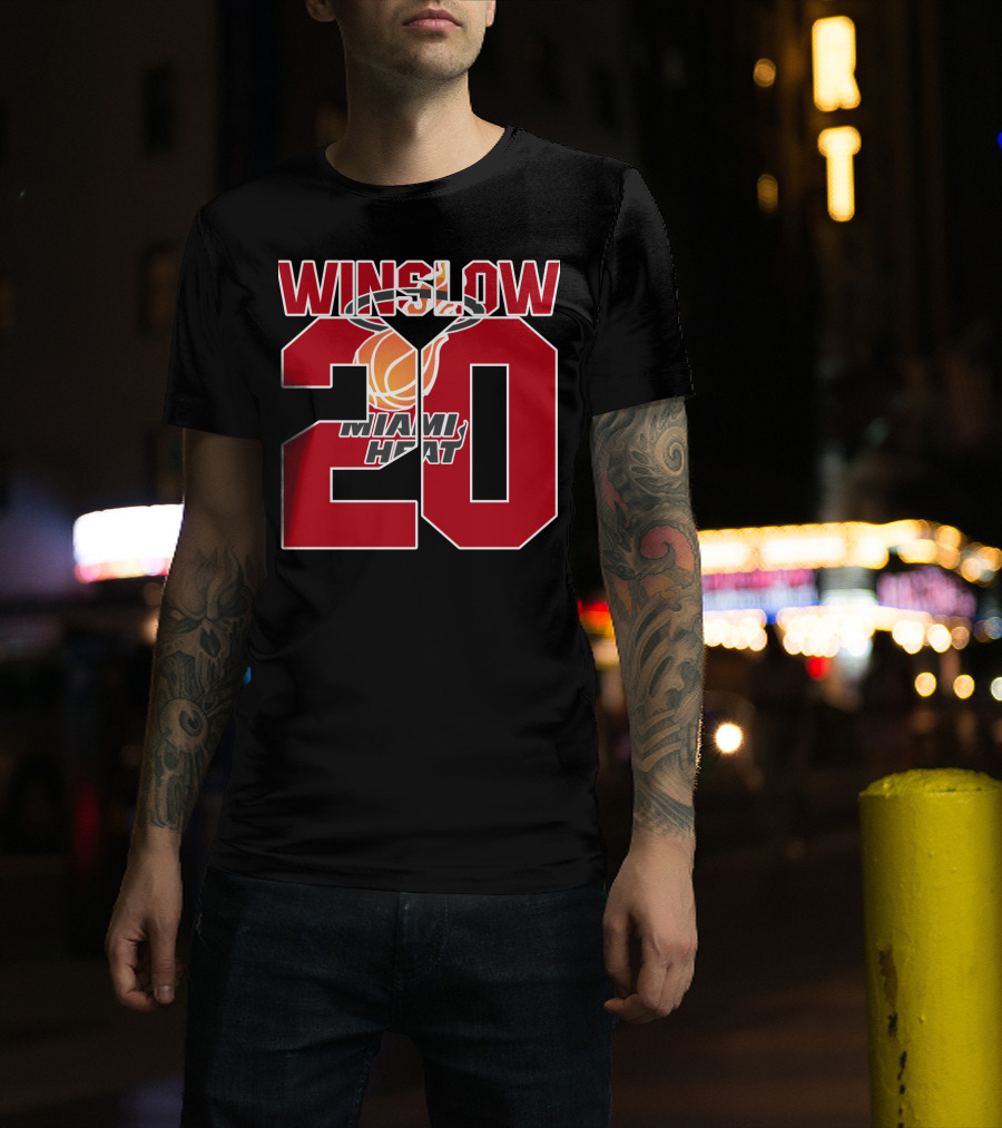 Winslow 20 Miami Heat Basketball Player Tribute T-Shirt