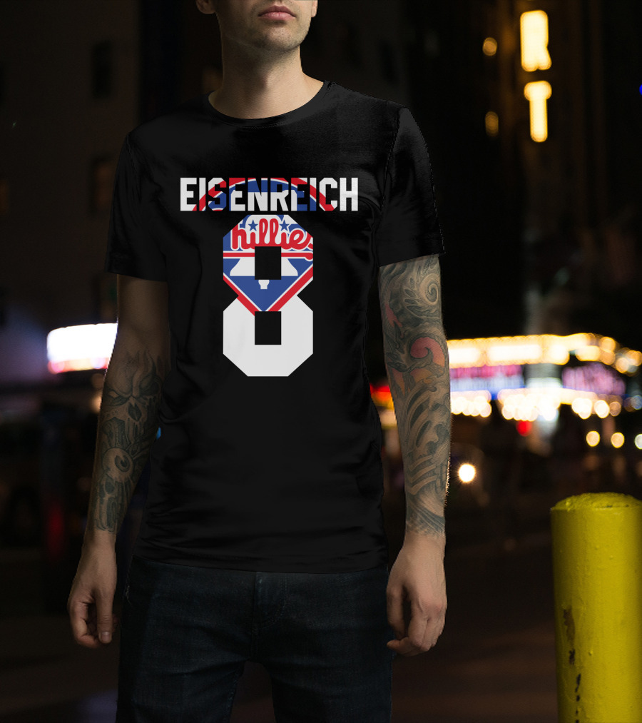 Eisenreich 8 Philadelphia Phillies Retro Liberty Bell Design 1993 T-Shirt