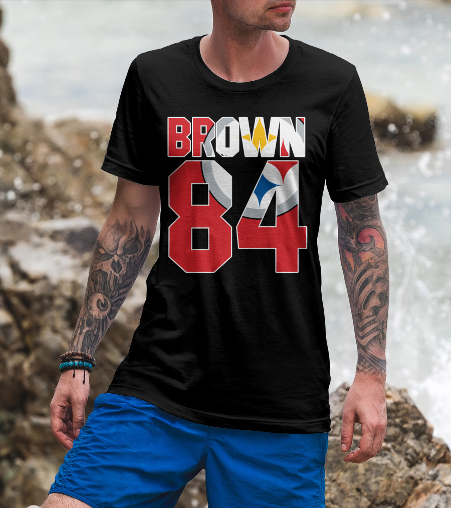 Pittsburgh Steelers Antonio Brown 84 Logo Jersey T-Shirt
