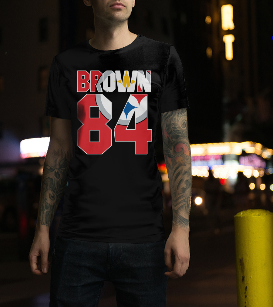 Pittsburgh Steelers Antonio Brown 84 Logo Jersey T-Shirt