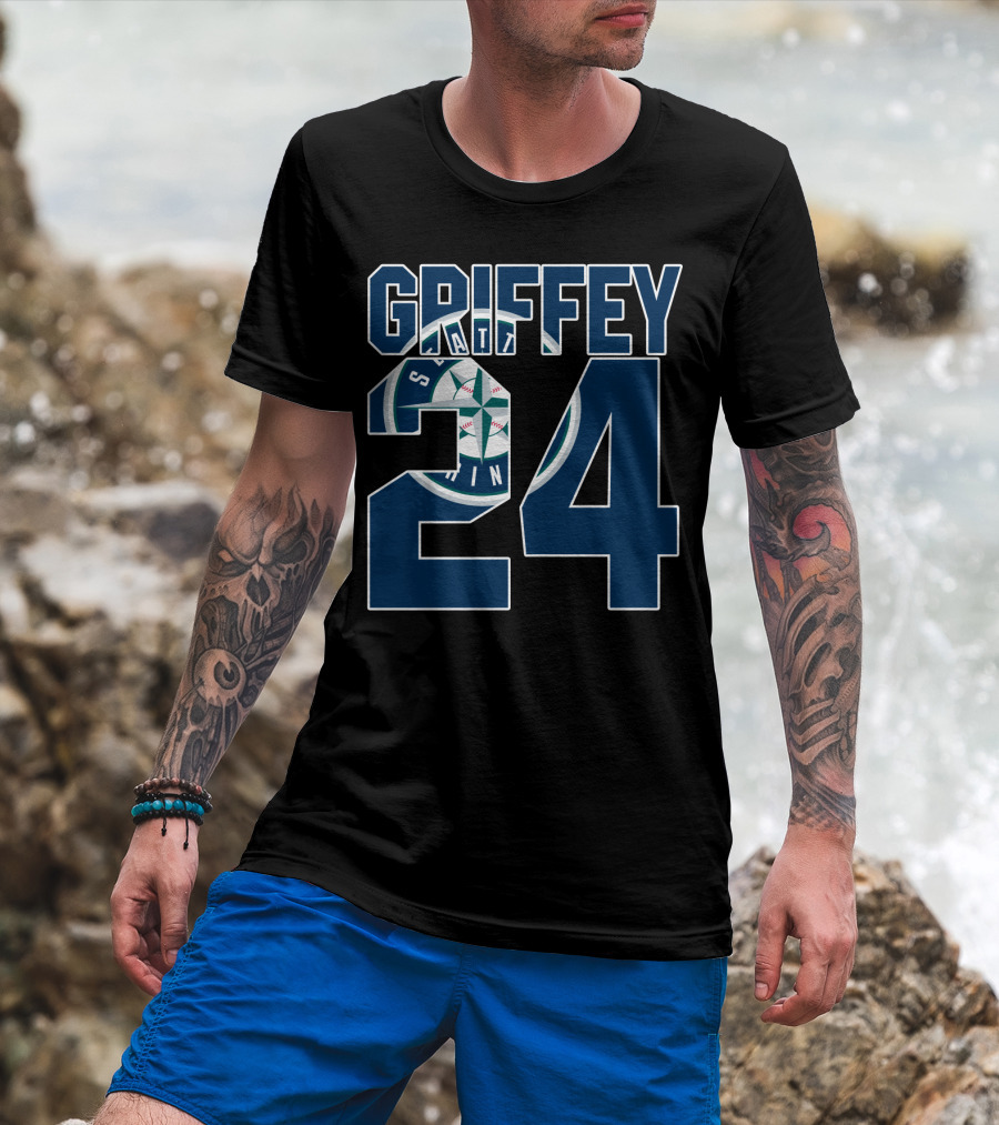 Griffey 24 Seattle Mariners Iconic Jersey Design With Team T-Shirt