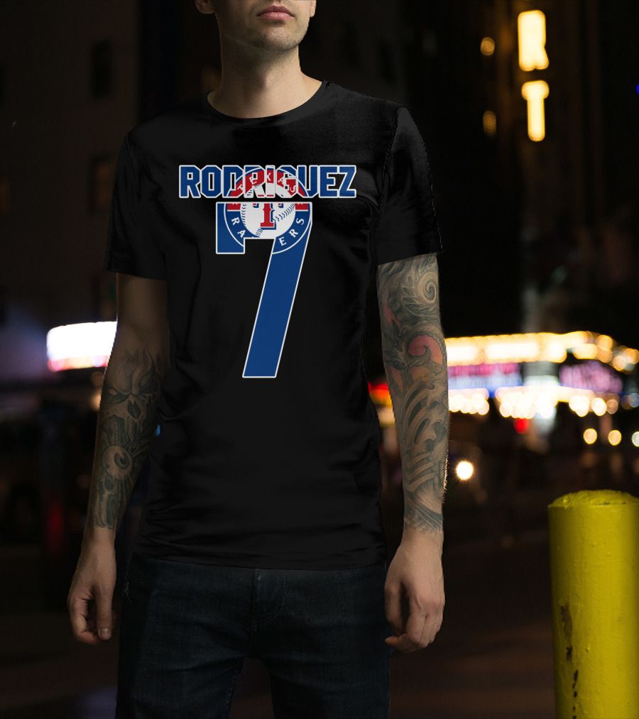 Rodriguez Texas Rangers Number 7 Baseball T-Shirt