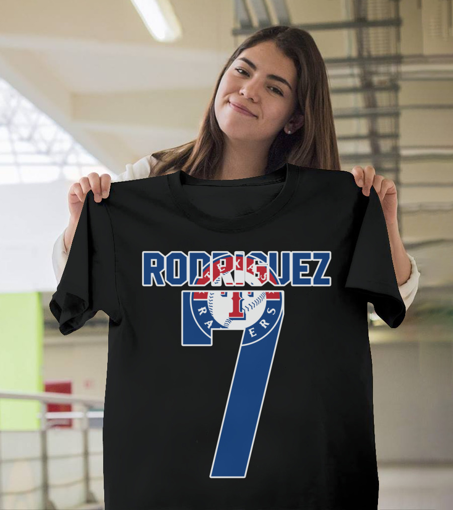 Rodriguez Texas Rangers Number 7 Baseball T-Shirt