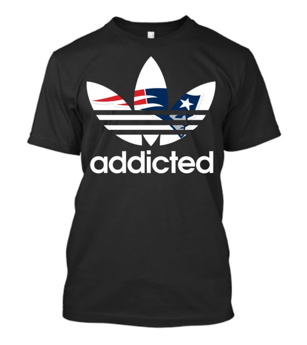 New England Patriots Addicted Nfl Logo Mashup T-Shirt