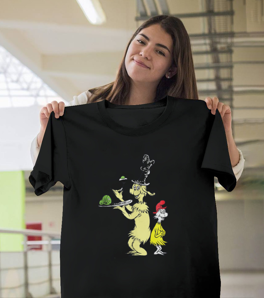 Sam I Am and Friend with Green Eggs and Ham Dr Seuss Classic Characters T-Shirt