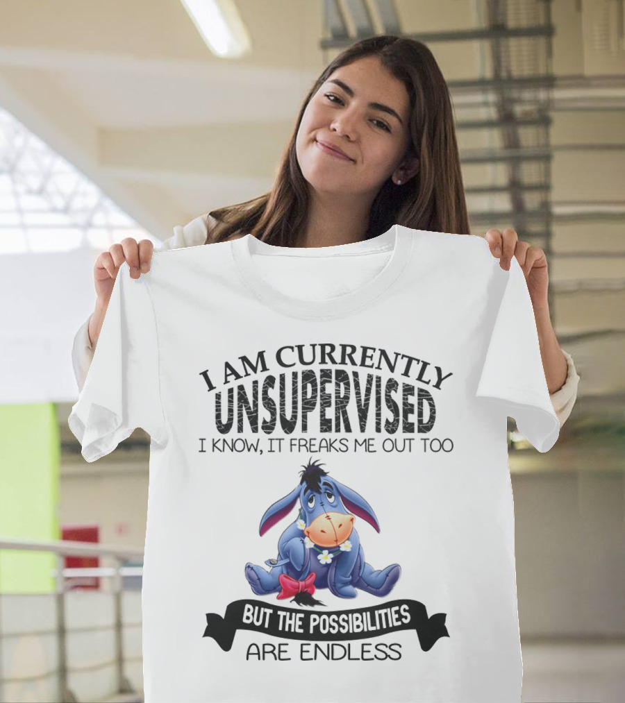 Eeyore Currently Unsupervised I Know It Freaks Me Out Too But The Possibilities Are Endless T-Shirt