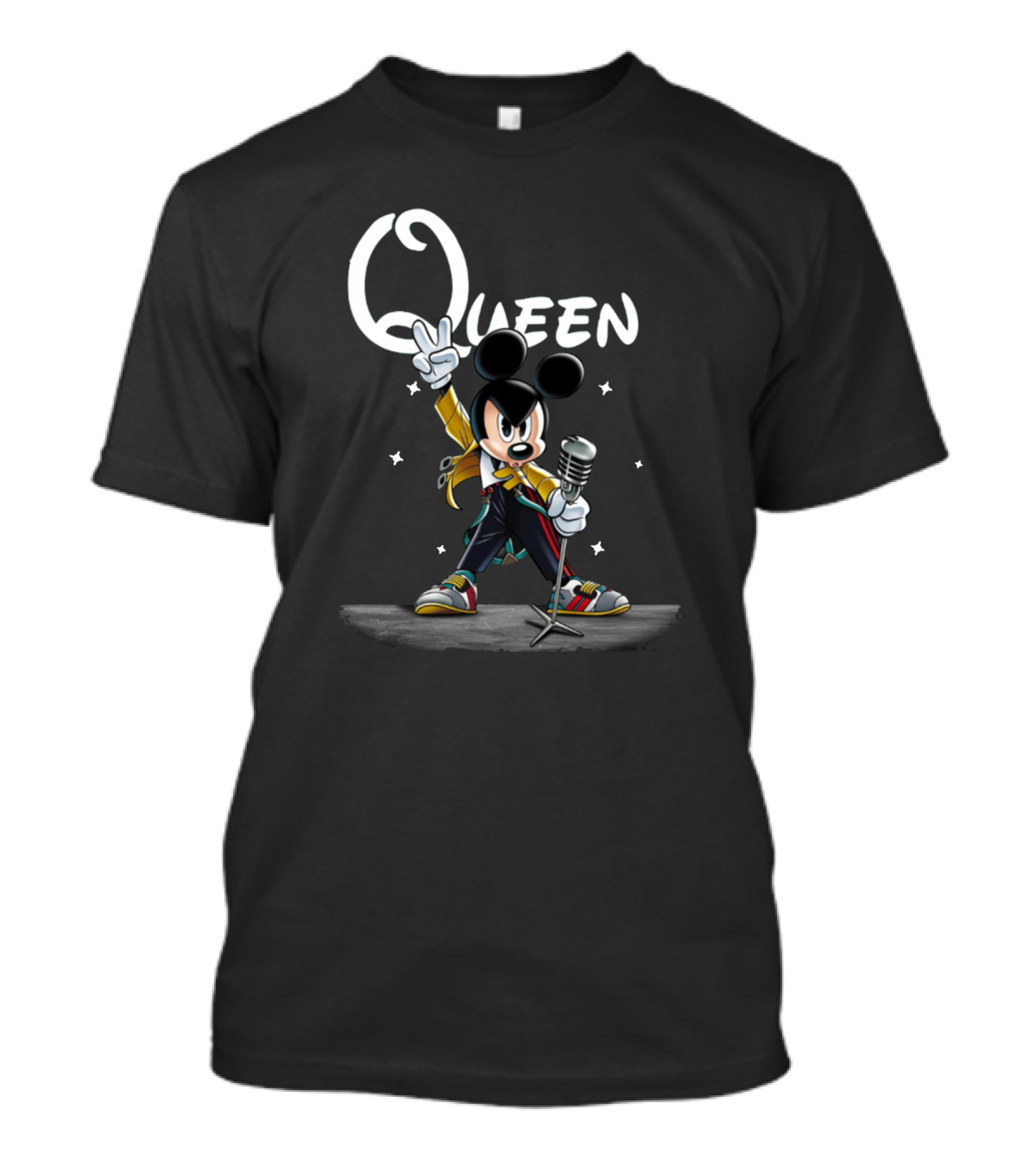 Queen Freddie Mercury Mickey Mouse Mic Performance Star T-Shirt