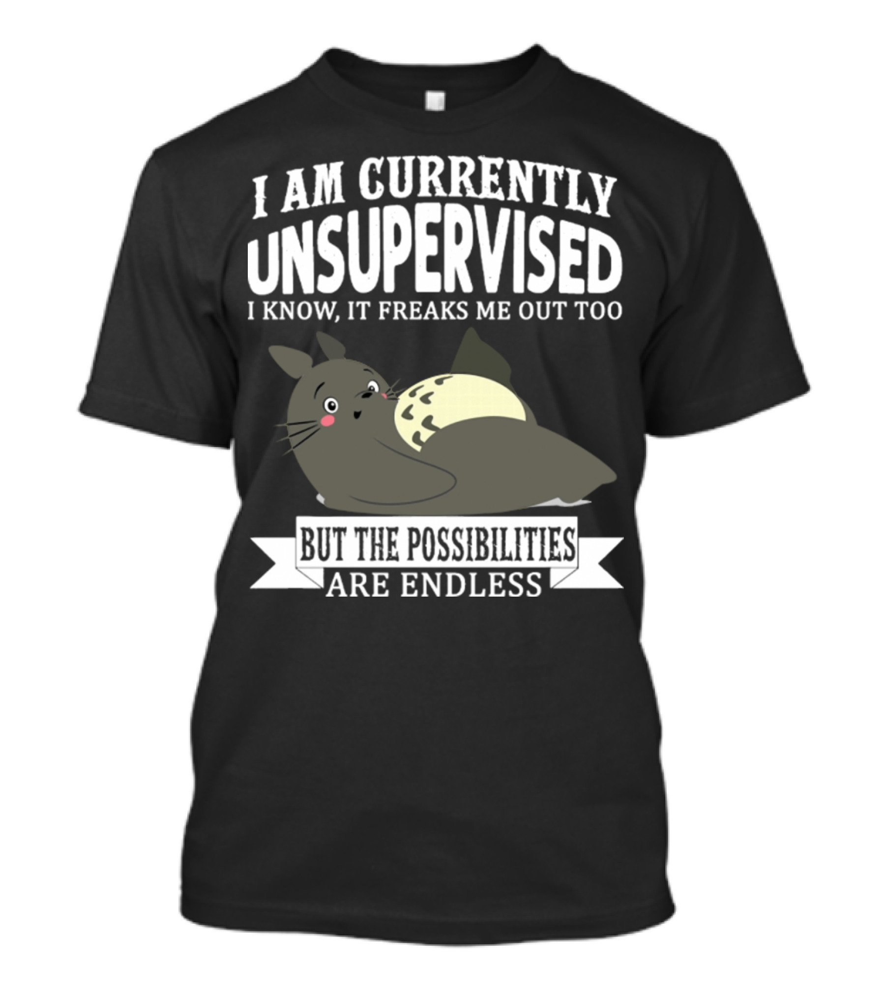 I Am Currently Unsupervised Totoro I Know It Freaks Me Out Too But The Possibilities Are Endless T-Shirt