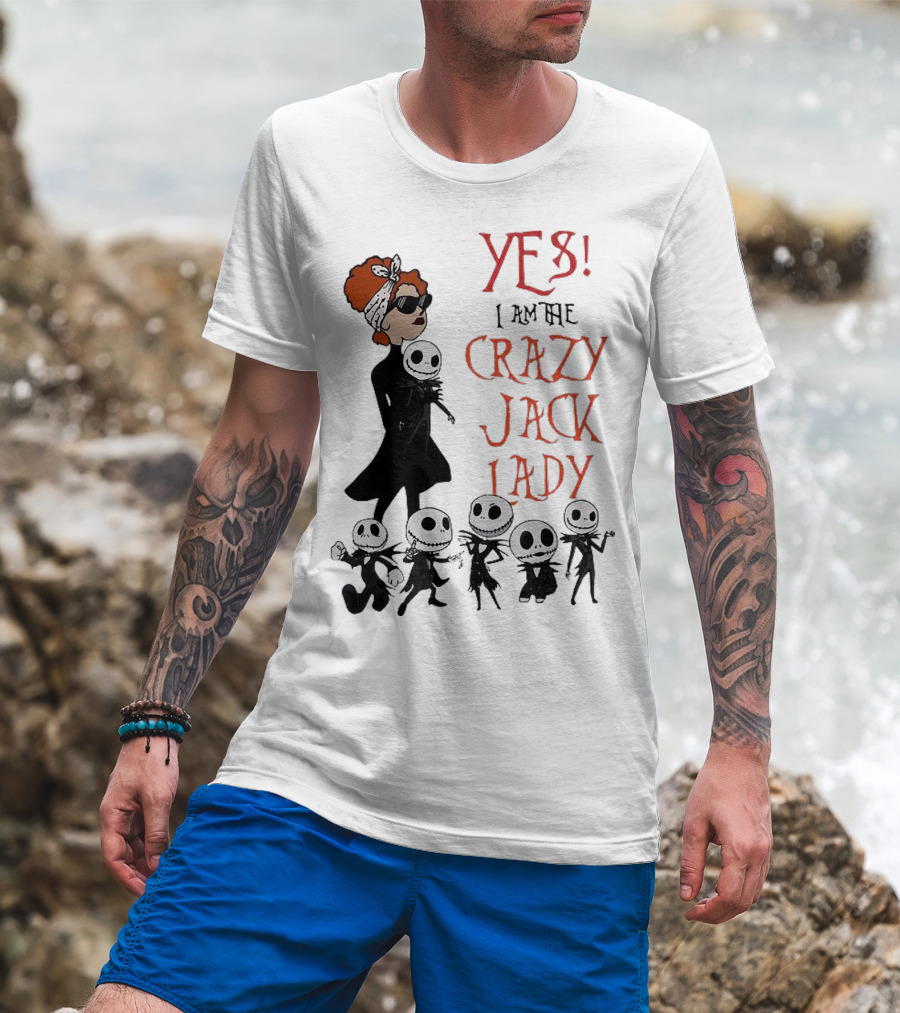Yes I Am The Crazy Jack Lady Halloween Gang T-Shirt