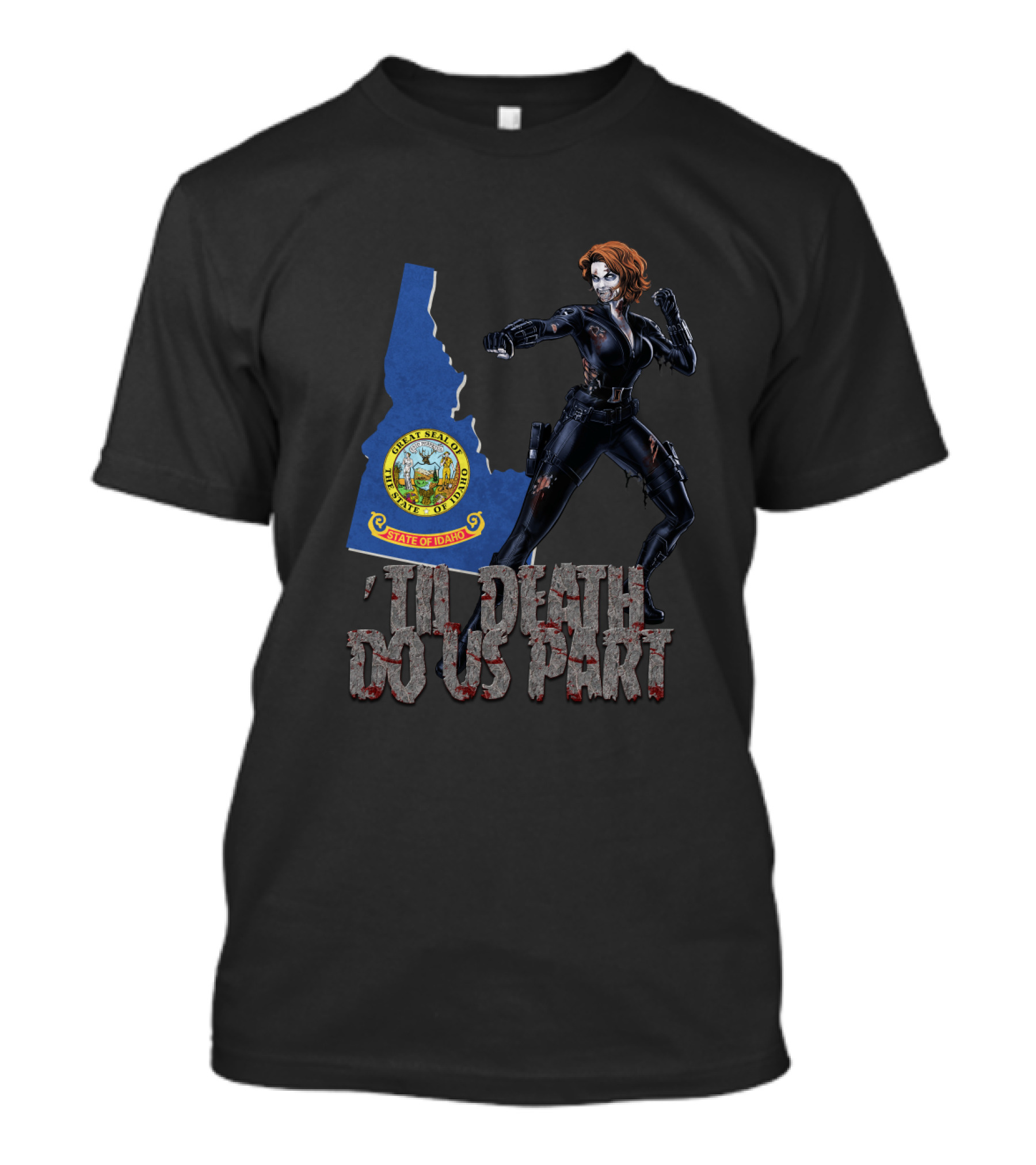 Til Death Do Us Part Black Widow Idaho State Seal T-Shirt