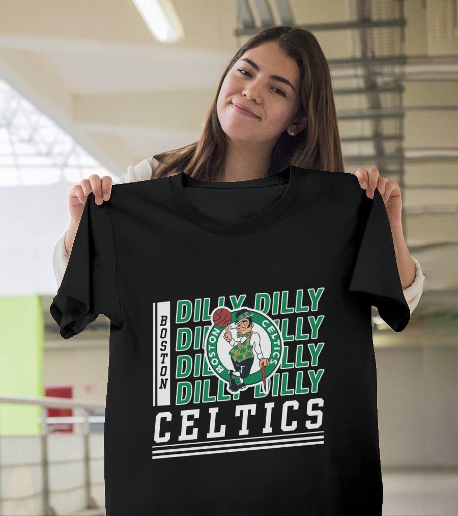 Boston Celtics Dilly Dilly Basketball Team Logo Green And White T-Shirt