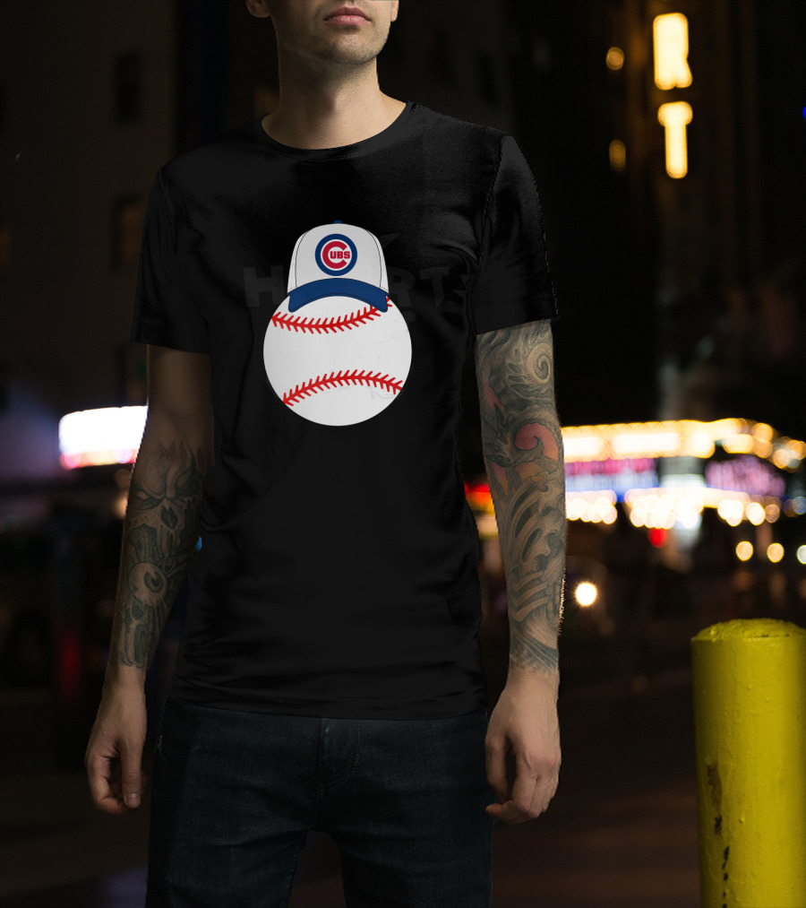 Chicago Cubs Hat On Mickey Mouse Baseball T-Shirt